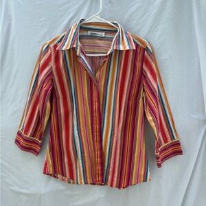 Striped Multicolor Women's Button Down